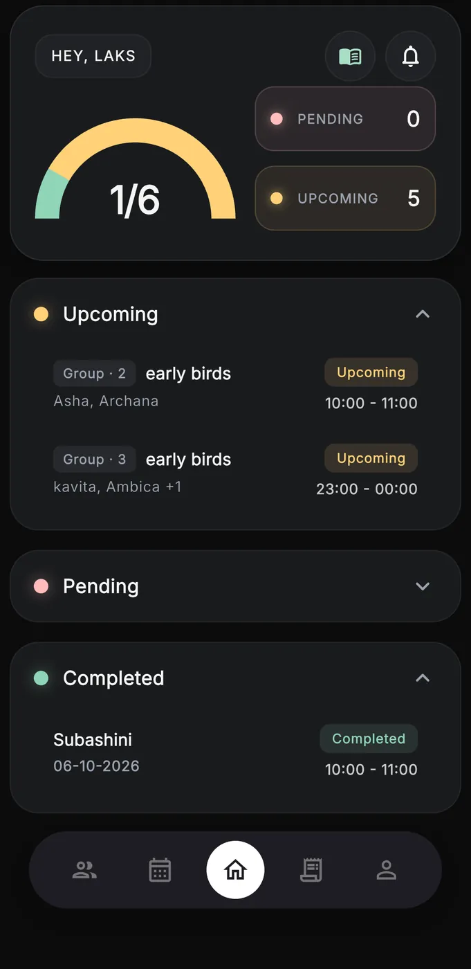 S!now Smart Scheduler AI scheduling mobile app screens